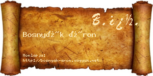 Bosnyák Áron névjegykártya
